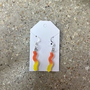 Orange and Yellow gummy worm Earrings